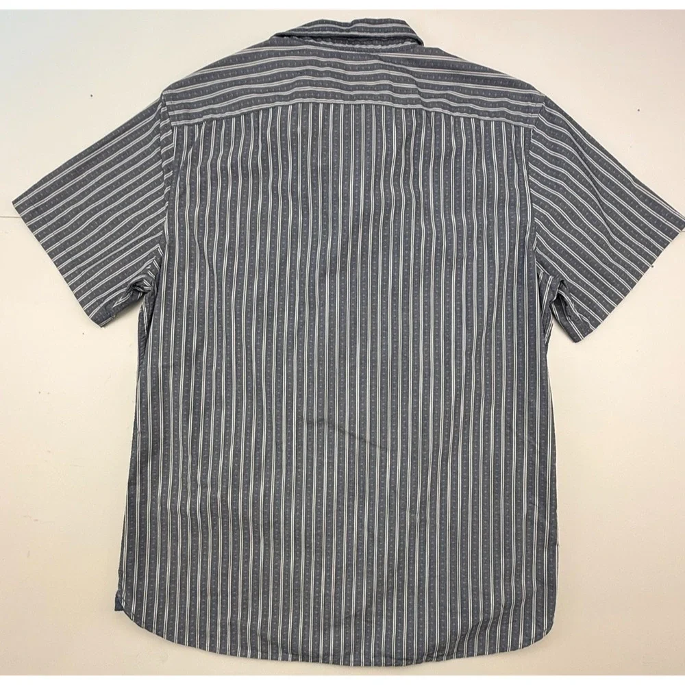 Banana Republic Men's Slim Fit Navy/White Short Sleeve Sz L